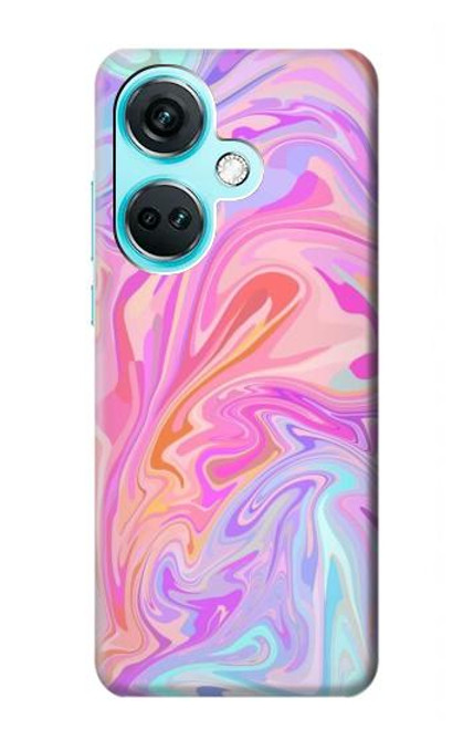 W3444 Art numérique liquide coloré Etui Coque Housse et Flip Housse Cuir pour OnePlus Nord CE3