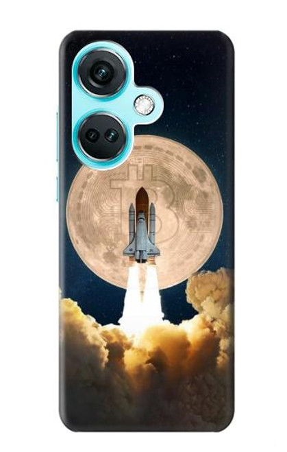 W3859 Bitcoin à la Lune Etui Coque Housse et Flip Housse Cuir pour OnePlus Nord CE3