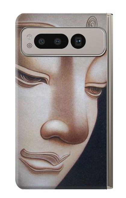 W1255 Visage du Bouddha Etui Coque Housse et Flip Housse Cuir pour Google Pixel Fold