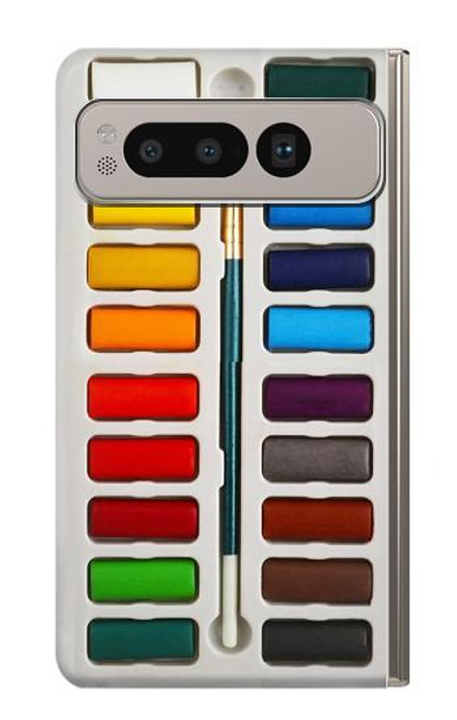 W3243 Ensemble de peinture aquarelle Etui Coque Housse et Flip Housse Cuir pour Google Pixel Fold