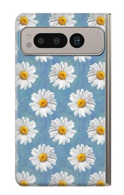 W3454 Marguerite Florale Etui Coque Housse et Flip Housse Cuir pour Google Pixel Fold