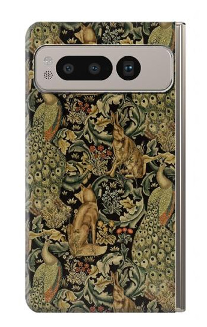 W3661 William Morris Forest Velvet Etui Coque Housse et Flip Housse Cuir pour Google Pixel Fold