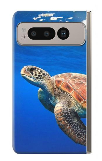 W3898 Tortue de mer Etui Coque Housse et Flip Housse Cuir pour Google Pixel Fold