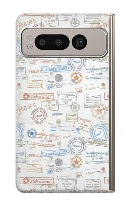 W3903 Timbres de voyage Etui Coque Housse et Flip Housse Cuir pour Google Pixel Fold