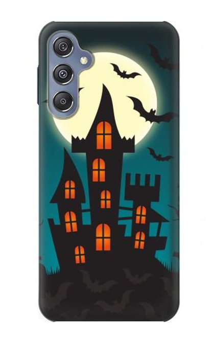 W3268 Château Halloween Festival Etui Coque Housse et Flip Housse Cuir pour Samsung Galaxy M34 5G