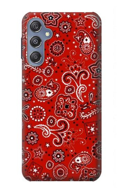 W3354 Rouge classique Bandana Etui Coque Housse et Flip Housse Cuir pour Samsung Galaxy M34 5G