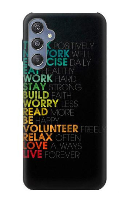 W3523 À des mots Pensez Positifs Etui Coque Housse et Flip Housse Cuir pour Samsung Galaxy M34 5G