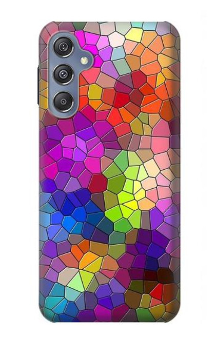 W3677 Mosaïques de briques colorées Etui Coque Housse et Flip Housse Cuir pour Samsung Galaxy M34 5G
