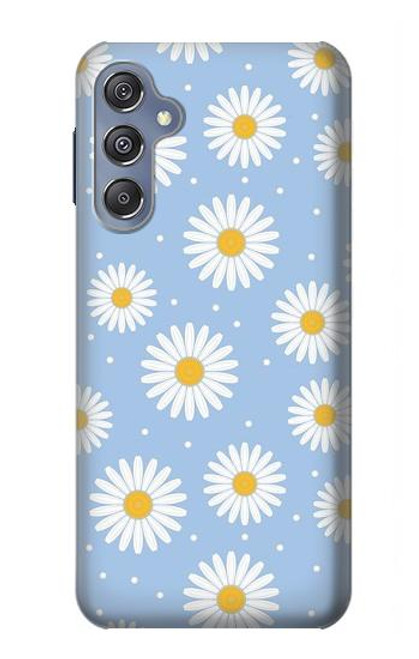 W3681 Motif de fleurs de marguerite Etui Coque Housse et Flip Housse Cuir pour Samsung Galaxy M34 5G