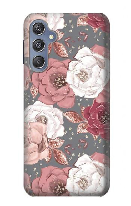 W3716 Motif floral rose Etui Coque Housse et Flip Housse Cuir pour Samsung Galaxy M34 5G