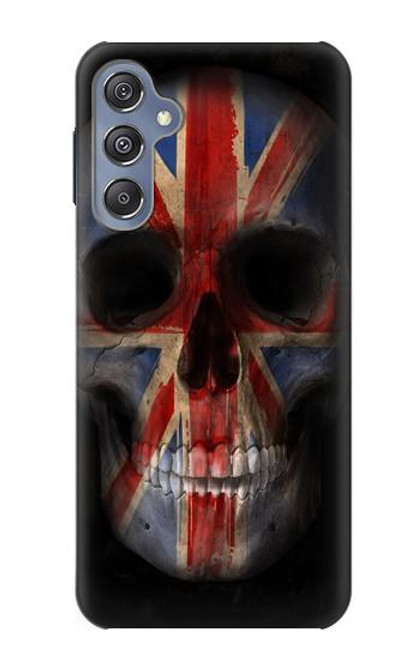 W3848 Crâne de drapeau du Royaume-Uni Etui Coque Housse et Flip Housse Cuir pour Samsung Galaxy M34 5G