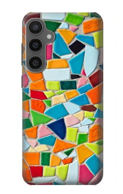 W3391 Art abstrait carreaux de mosaïque graphique Etui Coque Housse et Flip Housse Cuir pour Samsung Galaxy S23 FE