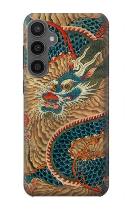 W3541 Peinture Dragon Nuage Etui Coque Housse et Flip Housse Cuir pour Samsung Galaxy S23 FE