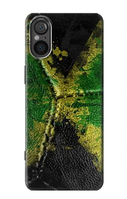 W3319 Jamaïque Drapeau graphique Football Millésime Etui Coque Housse et Flip Housse Cuir pour Sony Xperia 5 V