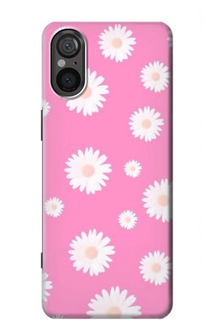 W3500 Motif floral rose Etui Coque Housse et Flip Housse Cuir pour Sony Xperia 5 V