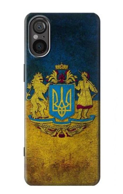 W3858 Drapeau de l'Ukraine Etui Coque Housse et Flip Housse Cuir pour Sony Xperia 5 V