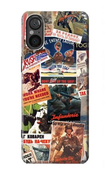 W3905 Affiche vintage de l'armée Etui Coque Housse et Flip Housse Cuir pour Sony Xperia 5 V