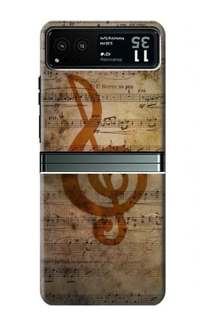 W2368 Note de musique Etui Coque Housse et Flip Housse Cuir pour Motorola Razr 40