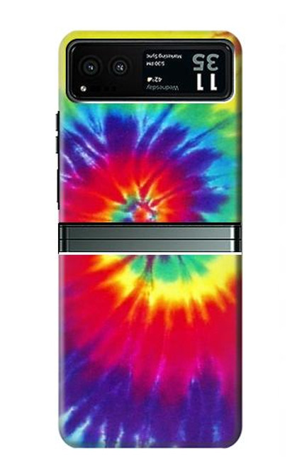 W2884 Tie Dye Swirl couleur Etui Coque Housse et Flip Housse Cuir pour Motorola Razr 40