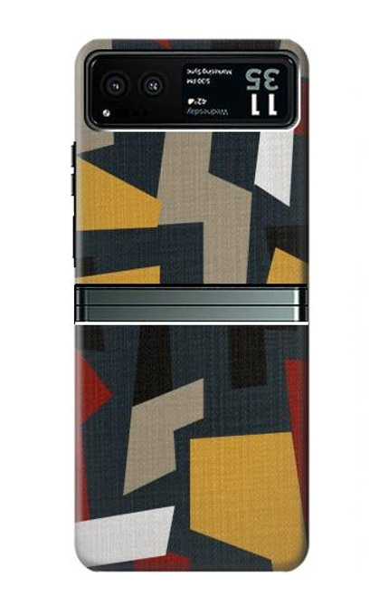 W3386 Résumé Tissu Texture Etui Coque Housse et Flip Housse Cuir pour Motorola Razr 40