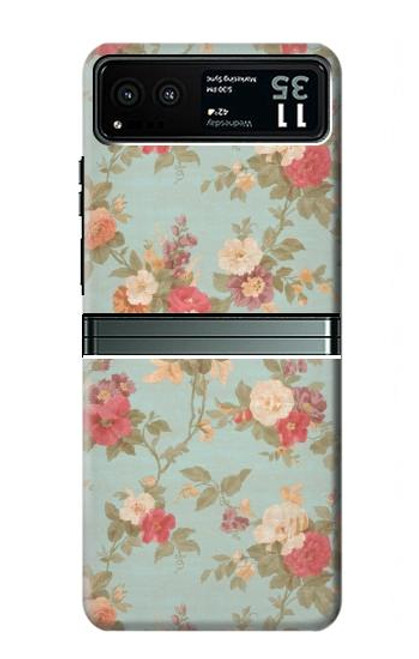 W3910 Rosier millésimé Etui Coque Housse et Flip Housse Cuir pour Motorola Razr 40