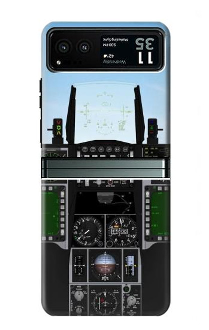 W3933 Avion de chasse OVNI Etui Coque Housse et Flip Housse Cuir pour Motorola Razr 40