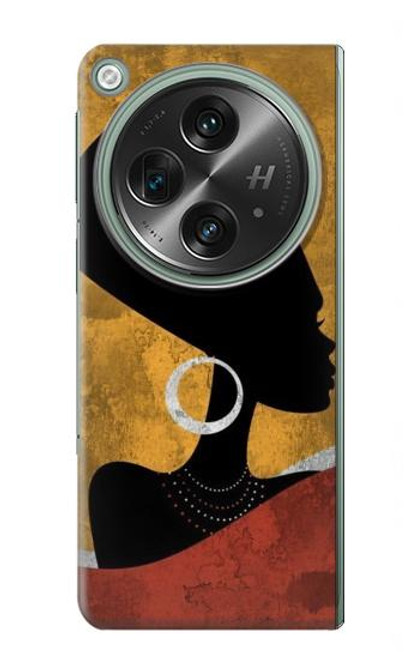 W3453 Africaine Reine Néfertiti Silhouette Etui Coque Housse et Flip Housse Cuir pour OnePlus OPEN