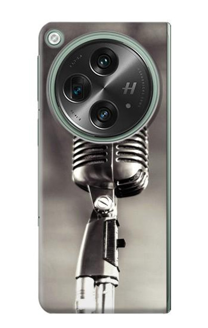 W3495 Microphone millésimé Etui Coque Housse et Flip Housse Cuir pour OnePlus OPEN
