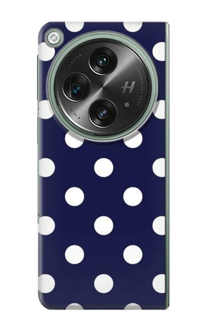 W3533 Bleu à pois Etui Coque Housse et Flip Housse Cuir pour OnePlus OPEN