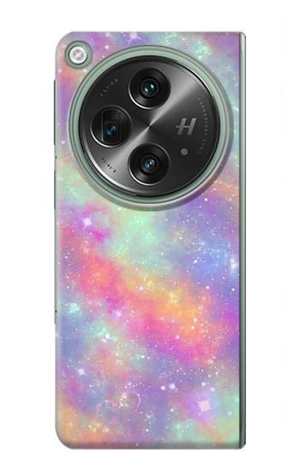 W3706 Arc-en-ciel pastel Galaxy Pink Sky Etui Coque Housse et Flip Housse Cuir pour OnePlus OPEN