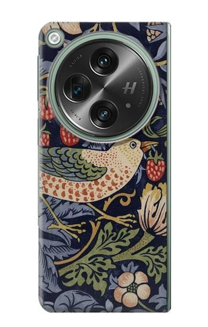 W3791 William Morris Strawberry Thief Fabric Etui Coque Housse et Flip Housse Cuir pour OnePlus OPEN