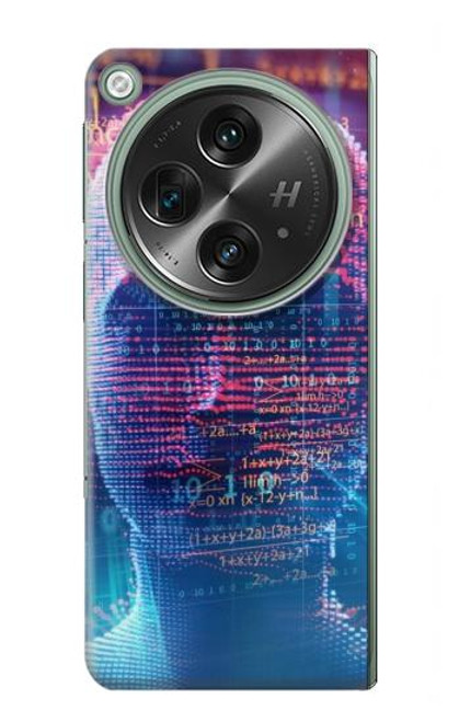 W3800 Visage humain numérique Etui Coque Housse et Flip Housse Cuir pour OnePlus OPEN
