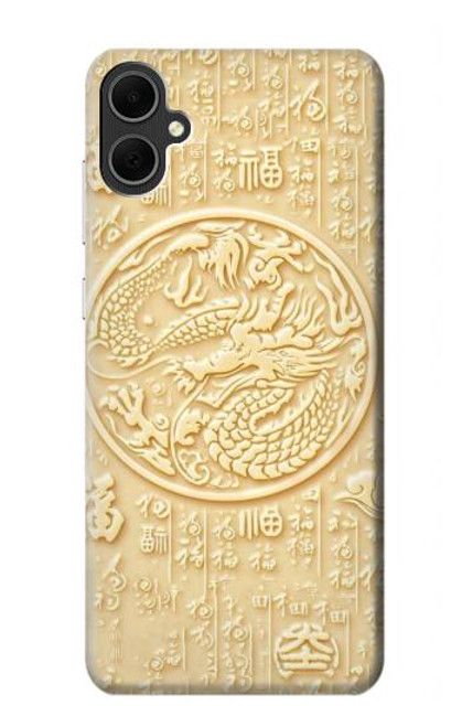 W3288 Peinture blanche du Dragon de Jade Etui Coque Housse et Flip Housse Cuir pour Samsung Galaxy A05