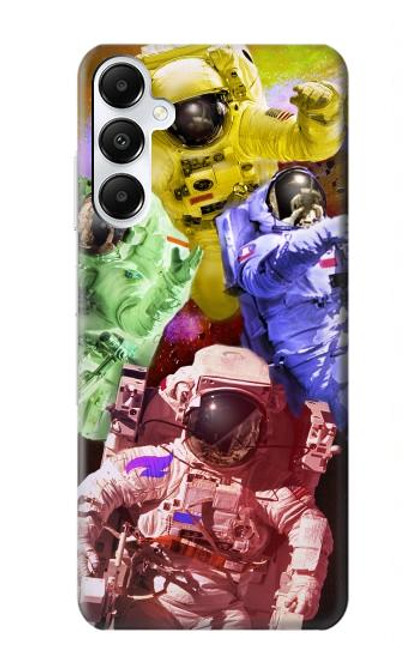 W3914 Galaxie colorée de costume d'astronaute de nébuleuse Etui Coque Housse et Flip Housse Cuir pour Samsung Galaxy A05s