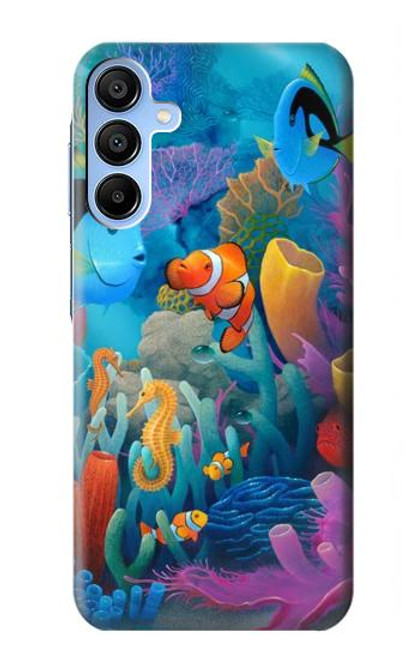 W3227 Monde sous-marin Dessin animé Etui Coque Housse et Flip Housse Cuir pour Samsung Galaxy A15 5G