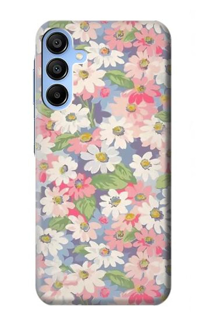 W3688 Motif d'art floral floral Etui Coque Housse et Flip Housse Cuir pour Samsung Galaxy A15 5G