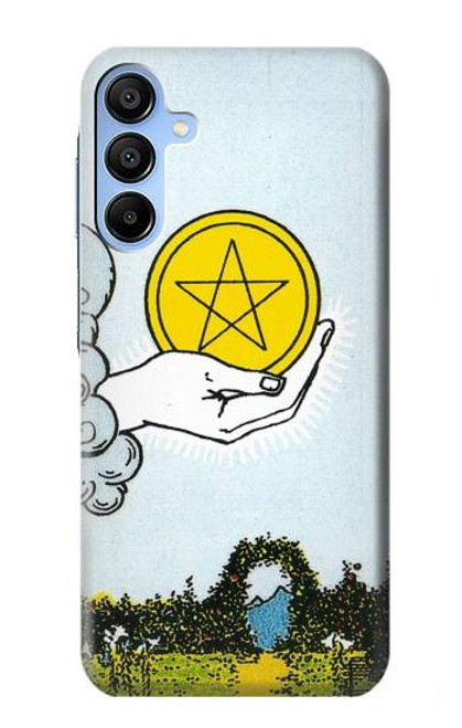 W3722 Carte de tarot Pièces de l'As des Pentacles Etui Coque Housse et Flip Housse Cuir pour Samsung Galaxy A15 5G