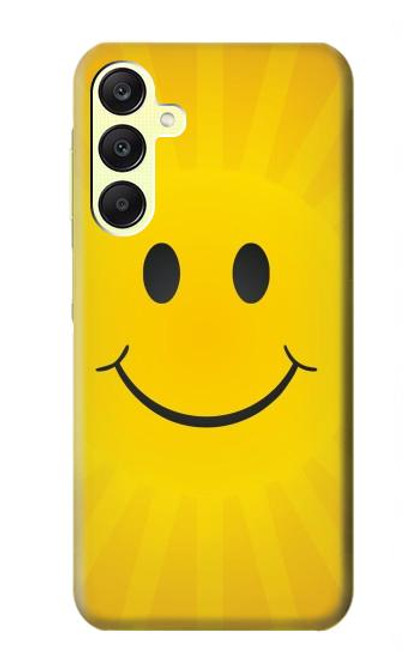 W1146 Sourire Soleil Jaune Etui Coque Housse et Flip Housse Cuir pour Samsung Galaxy A25 5G