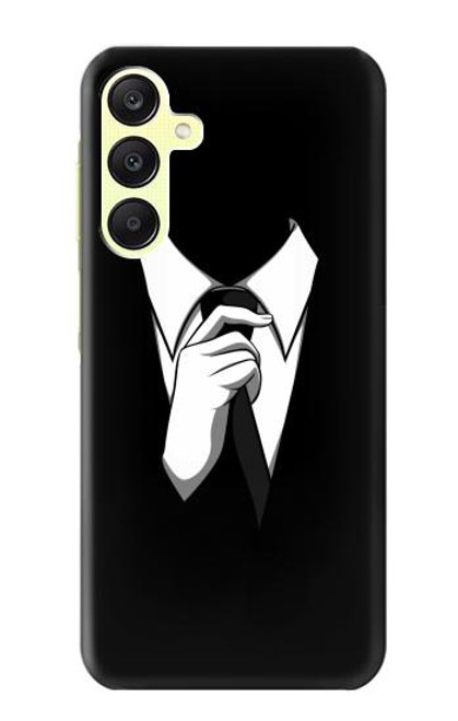 W1591 Anonymous Homme en Costume Noir Etui Coque Housse et Flip Housse Cuir pour Samsung Galaxy A25 5G