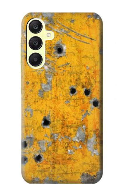 W3528 Bullet Rouille Jaune Métal Etui Coque Housse et Flip Housse Cuir pour Samsung Galaxy A25 5G