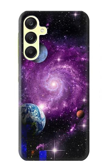 W3689 Planète spatiale Galaxy Etui Coque Housse et Flip Housse Cuir pour Samsung Galaxy A25 5G