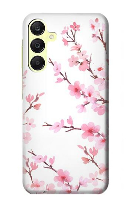 W3707 Fleur de cerisier rose fleur de printemps Etui Coque Housse et Flip Housse Cuir pour Samsung Galaxy A25 5G