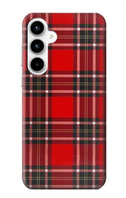 W2374 Motif Tartan Rouge Etui Coque Housse et Flip Housse Cuir pour Samsung Galaxy A35 5G