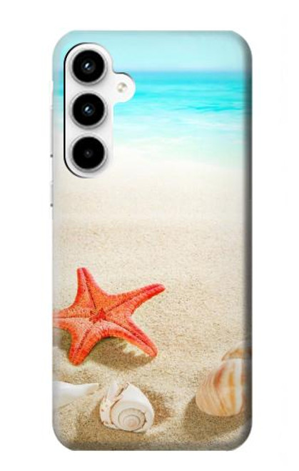 W3212 Coquilles de mer Étoile de mer Plage Etui Coque Housse et Flip Housse Cuir pour Samsung Galaxy A35 5G