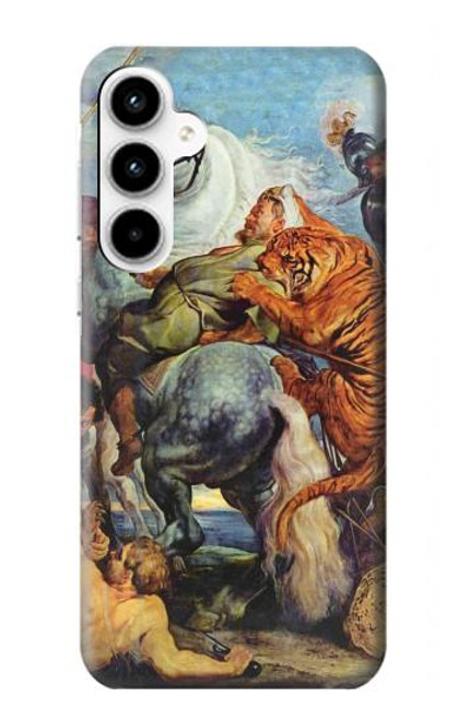 W3331 Peter Paul Rubens Tigre und Lowenjagd Etui Coque Housse et Flip Housse Cuir pour Samsung Galaxy A35 5G