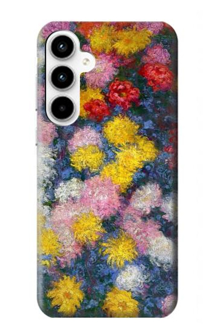 W3342 Claude Monet Chrysanthèmes Etui Coque Housse et Flip Housse Cuir pour Samsung Galaxy A35 5G