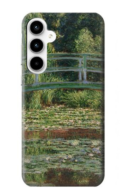 W3674 Claude Monet La passerelle japonaise et la piscine de nénuphars Etui Coque Housse et Flip Housse Cuir pour Samsung Galaxy A35 5G