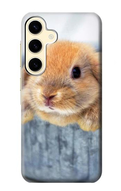 W0242 Lapin mignon Etui Coque Housse et Flip Housse Cuir pour Samsung Galaxy S24