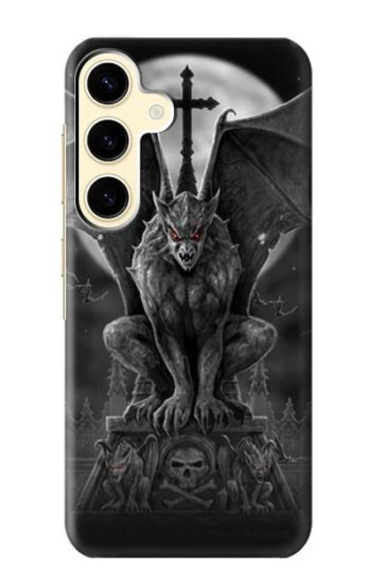 W0850 Gargouille diable démon Etui Coque Housse et Flip Housse Cuir pour Samsung Galaxy S24