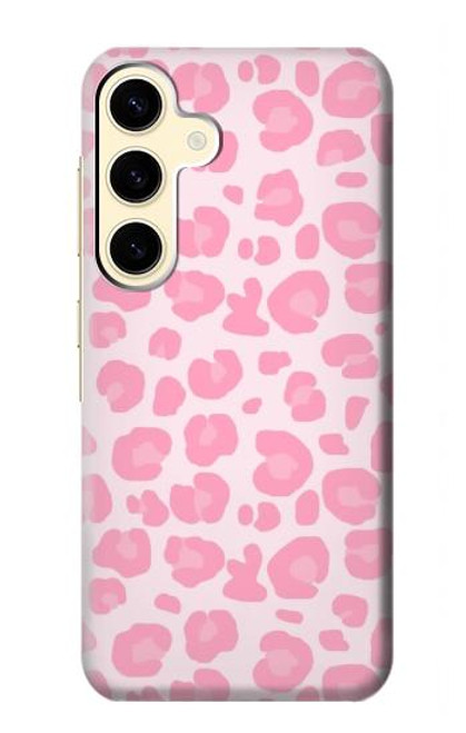 W2213 Motif rose Léopard Etui Coque Housse et Flip Housse Cuir pour Samsung Galaxy S24